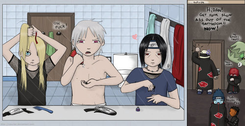  暁(NARUTO) in the Bathroom