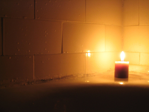 Candle in Bathroom