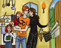 DH The Granger-Weasley Family - romione fan art