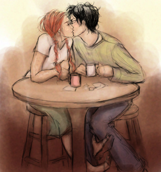 Harry and Ginny tagahanga Art: Harry and Ginny Café.