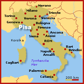  Italy, Pisa map