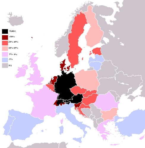  Knowledge of German in EU