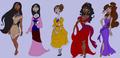 Princesses "Tim Burtinized" - disney-princess fan art