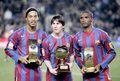 Ronaldinho, Messi and eto'o - fc-barcelona photo