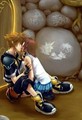Sora and Kairi kissing - kingdom-hearts fan art