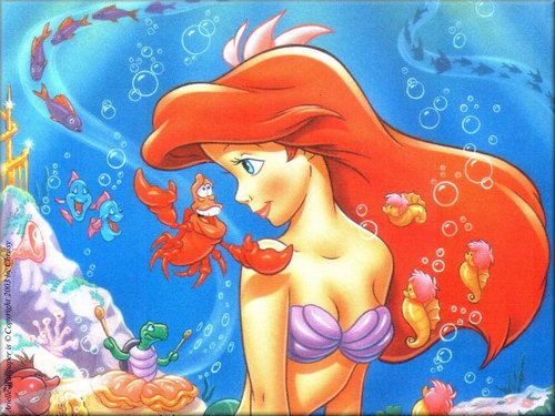  Walt Disney larawan - Sebastian & Princess Ariel