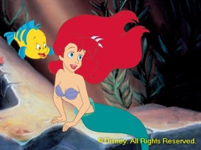  Walt Дисней Production Cels - камбала & Princess Ariel