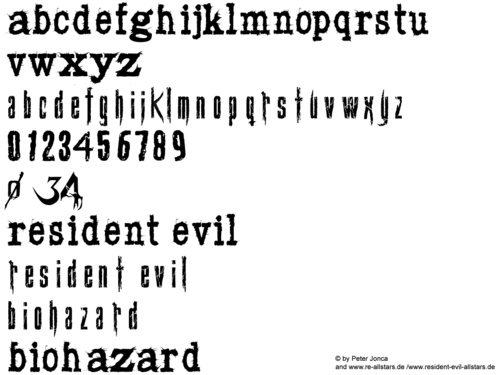  The Resident Evil Font