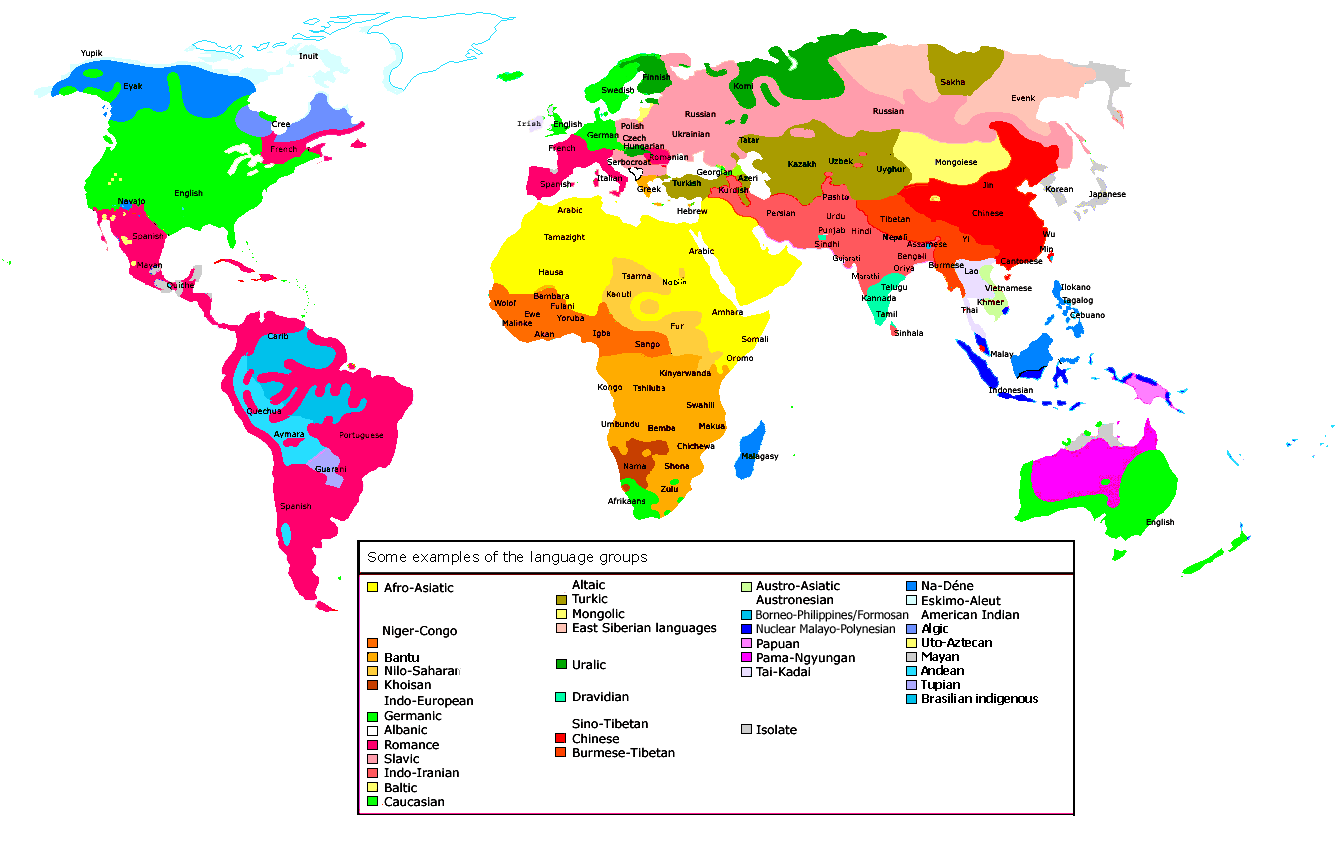 World Language Groups Map - Being Multilingual Fan Art (722620) - Fanpop