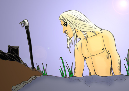 Young Lucius goes for a dip