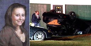  The vehicle involved in the crash (Right) 15 tahun Old Samantha Callow (Left)