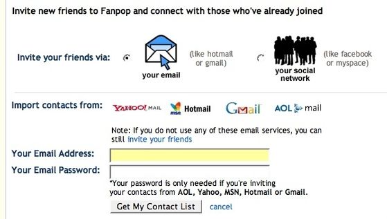 Find out if friends in your contact list are already on Fanpop or invite them to join!