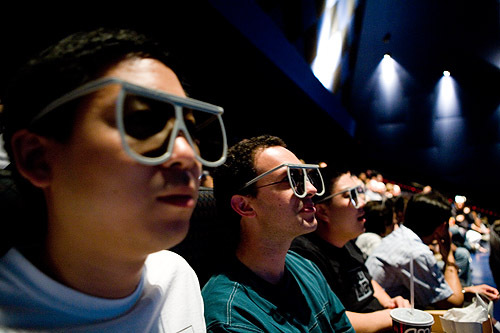  Team bonding with goofy 3-D glasses and Superman Returns in IMAX