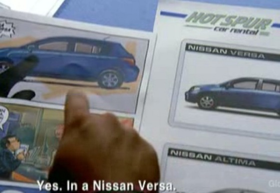  In case you forgot the model name...that was a Nissan Versa.