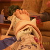 A picture of my foot covered in a heating pad that I hurt in gymnastics AFrog10 photo