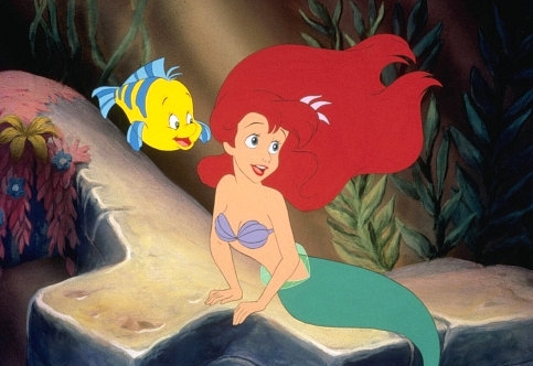  Walt Дисней Production Cels - камбала & Princess Ariel