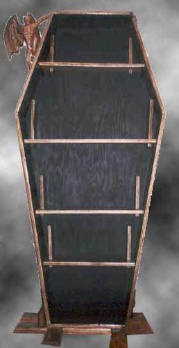  Coffin bookcase, kasha la vitabu