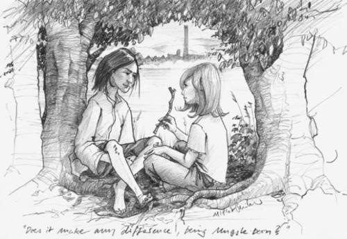  DH tagahanga Art - Snape and Lily