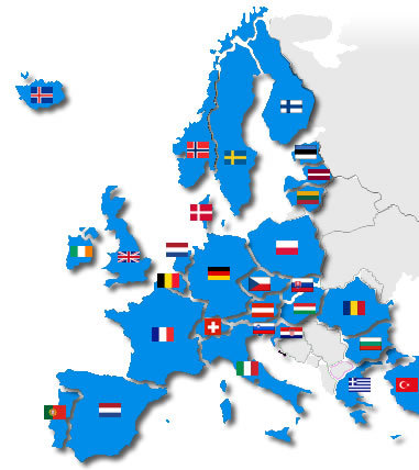  Европа flag-map