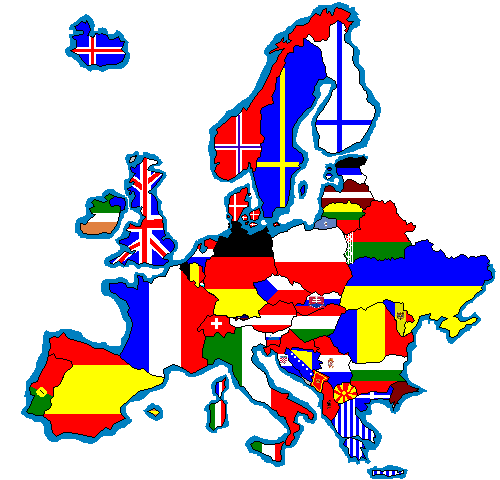 Flag-map of Europe