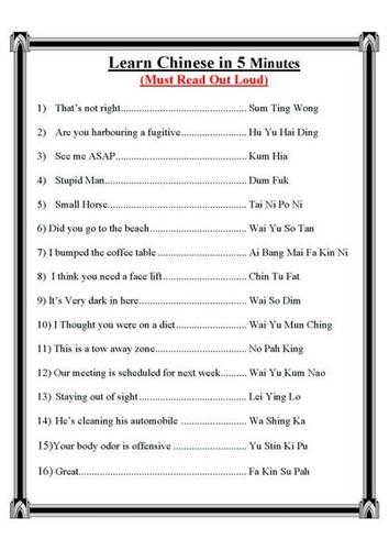 Learn Chinese in 5 mins...