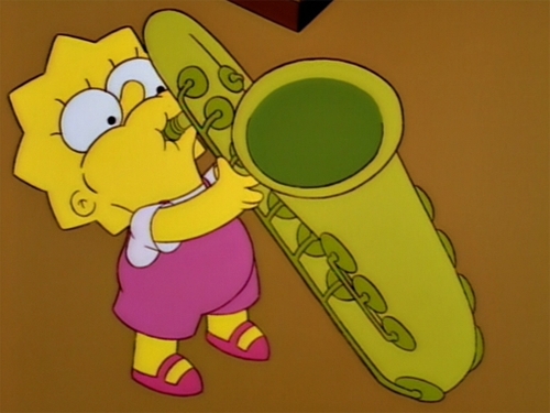  Lisa's first time with the sax