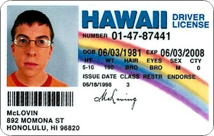 McLovin Driver's License