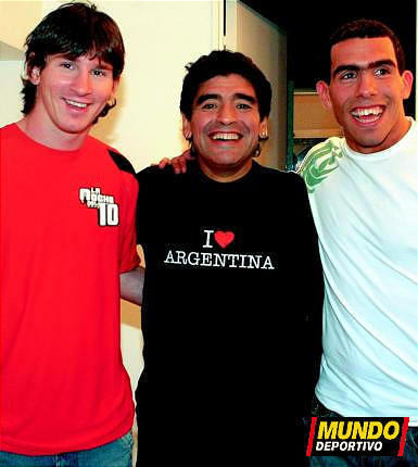  Messi, Maradona,Tevez