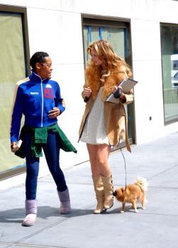 Mischa walking her dog