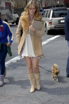  Mischa walking her dog