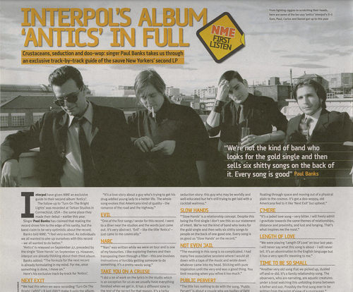  NME Antics 2005 articolo