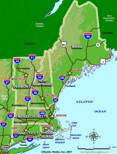  New England Map