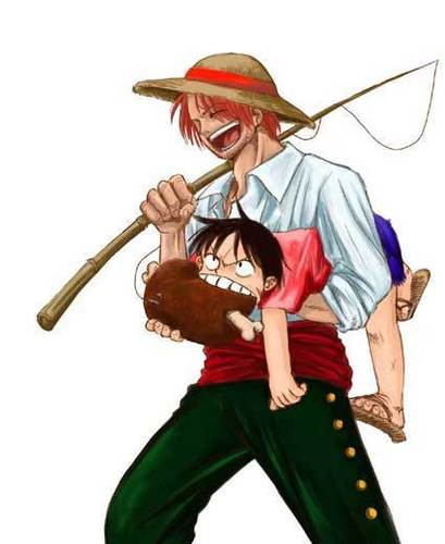  Shanks and Luffy with meat