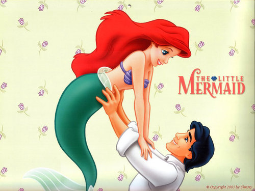  Walt Disney larawan - Princess Ariel & Prince Eric