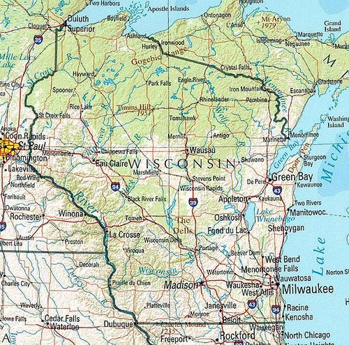  Wisconsin State Map, 2001