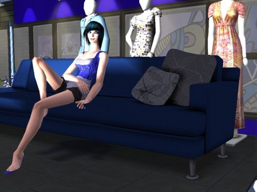  blue sofa, kerusi panjang